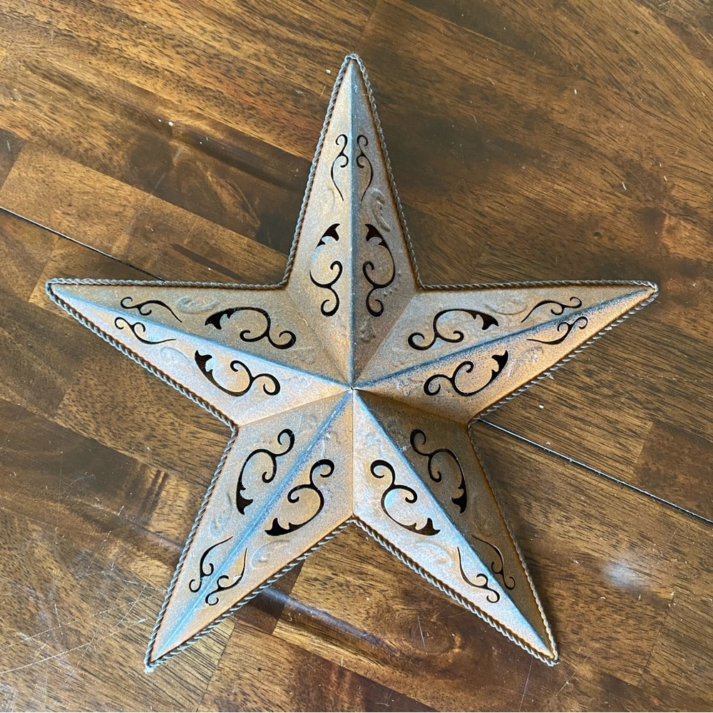Metal Decorative Star Rusty Brown